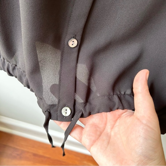 J Jill Wearever button down long sleeve drawstring hem blouse - Picture 4 of 7